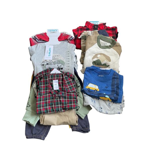 Carter’s Boys Clothing Bundle 0-12 Months Outfits New Baby Winter Fall 9 Pieces